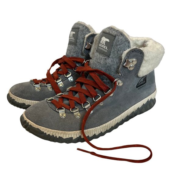 Sorel Women’s Out ‘N About Plus Conquest-Size 8 -Waterproof Grey Suede. Great! - Picture 1 of 9